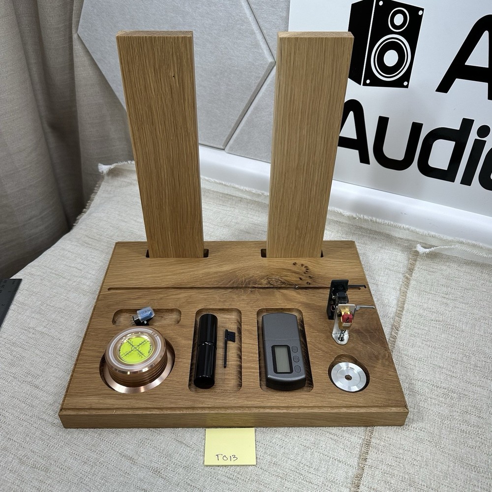 Record Stand Accessory Organizer Headshell Stand - Beautiful Solid Oak - Read