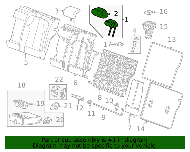 Genuine GM Headrest Outer 85524661
