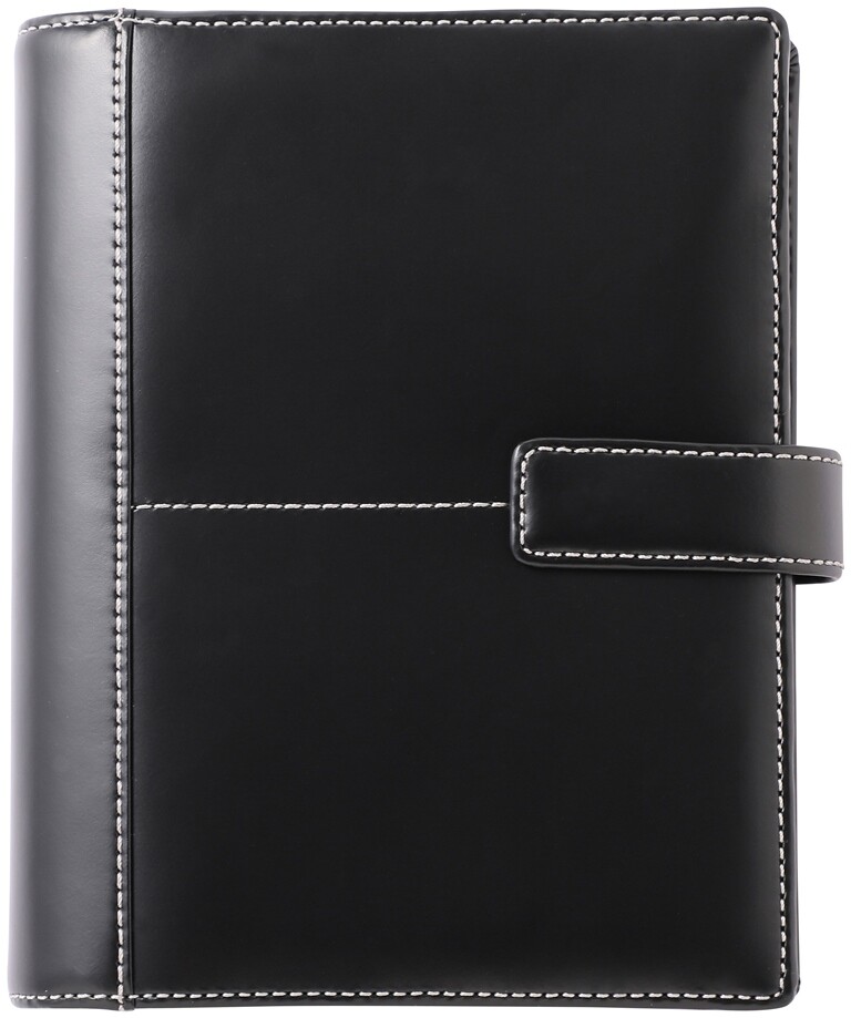 Franklin Planner Compact size (bible size) Glass leather binder Ring 25mm BLACK