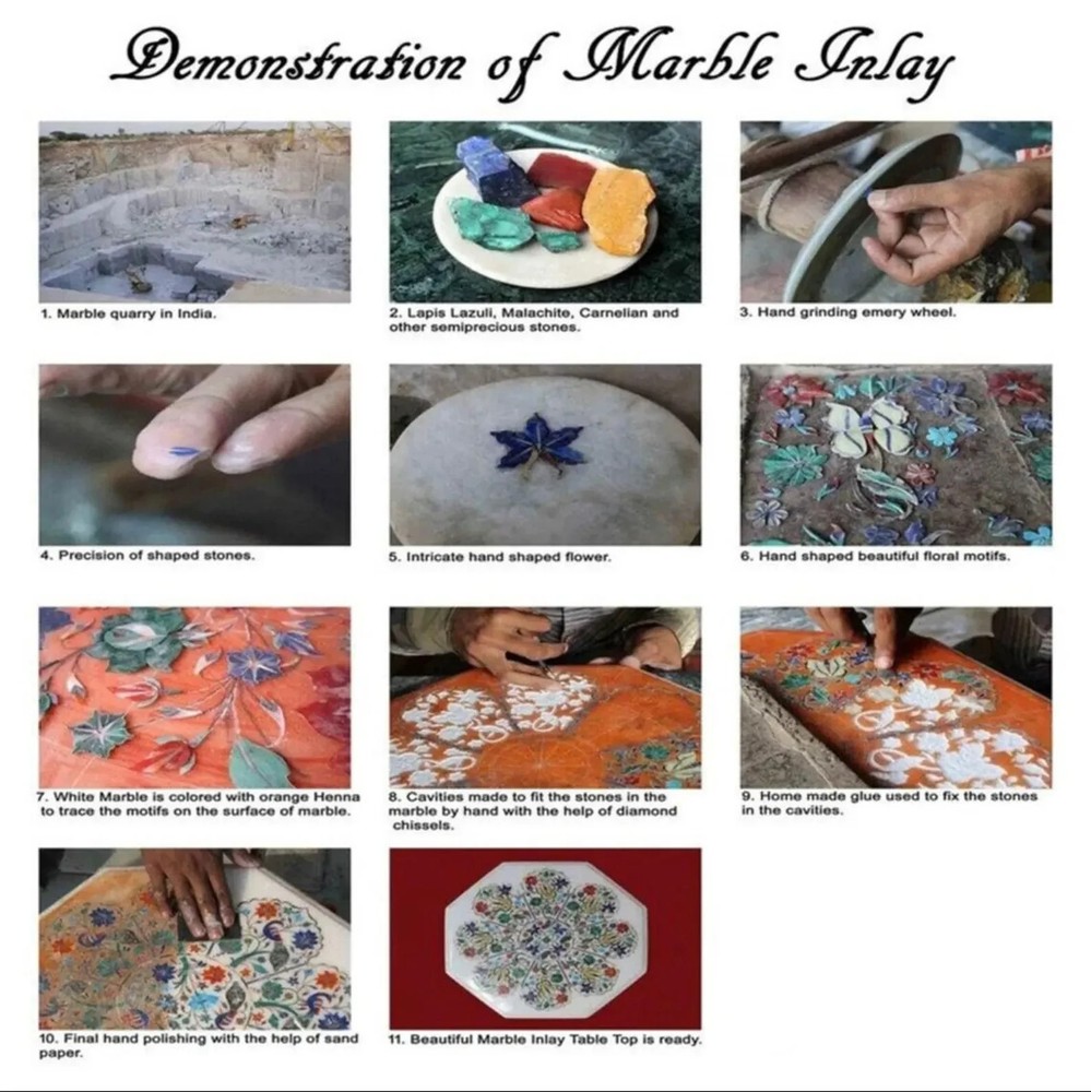 Green Marble Console & Entryway Table – Hall, Bedside, Corner Table with Marble