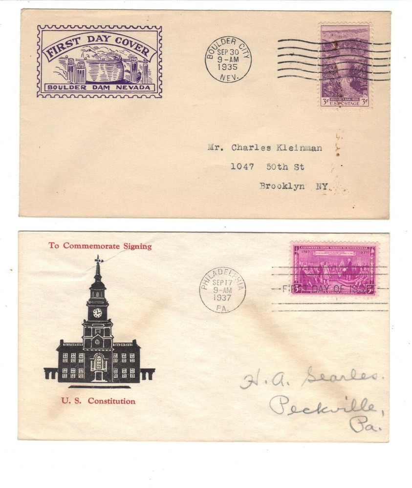 FDC's    774-18, 798-51   --1935 , 1937 --  Roessler