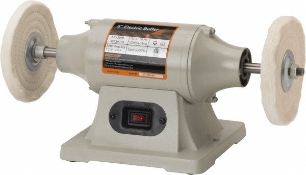Enco 6" Wheel Diam x 3/8" Wheel Width, 1/2 hp Buffer 1/2" Arbor Hole Diam, 1 ...