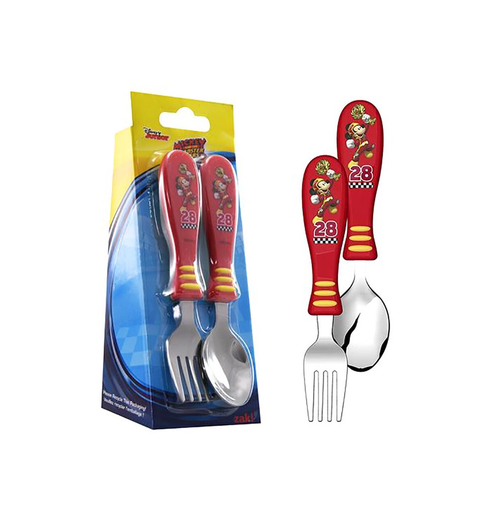 Zak Designs Mickey Mouse Easy Grip Children's Spoon and Fork Flatware Disney