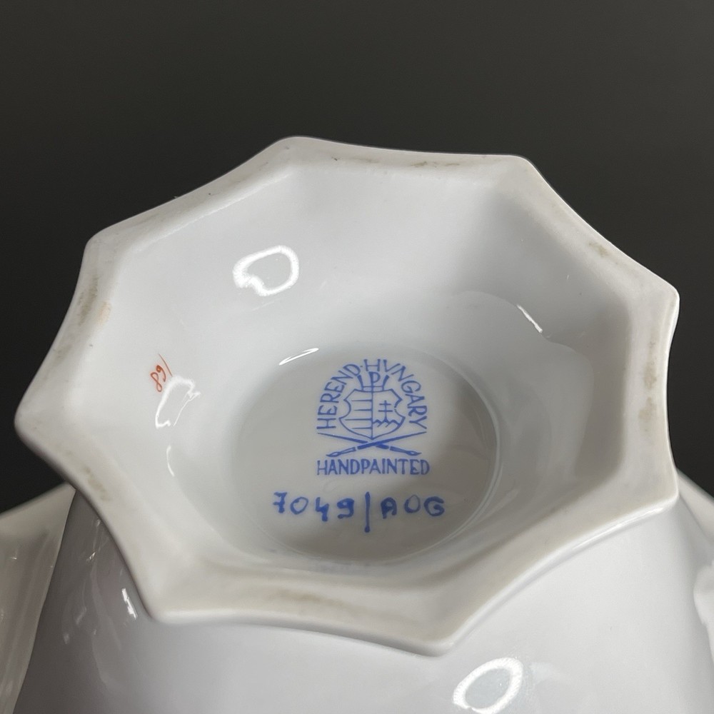 Herend Bouquet Rust 7049 Octagonal 5 1/2" Bowl: MINT