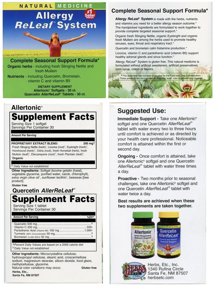 Herbs Etc. Allergy ReLeaf System (60 Count)