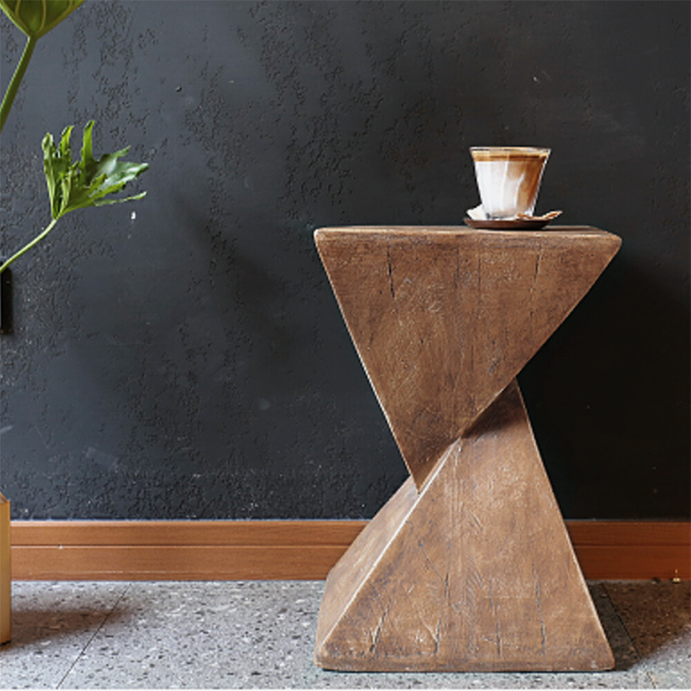 Cast Concrete Stool End Table Lightweight Side Table Accent Table Art Furniture