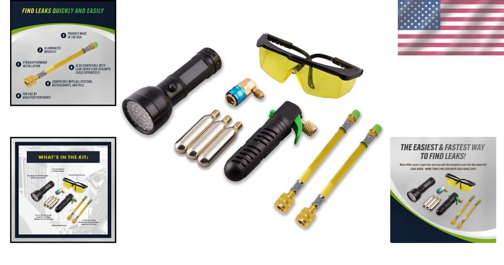Portable UV Dye Detection Kit for HVAC Systems - Quick Installation, USA Made