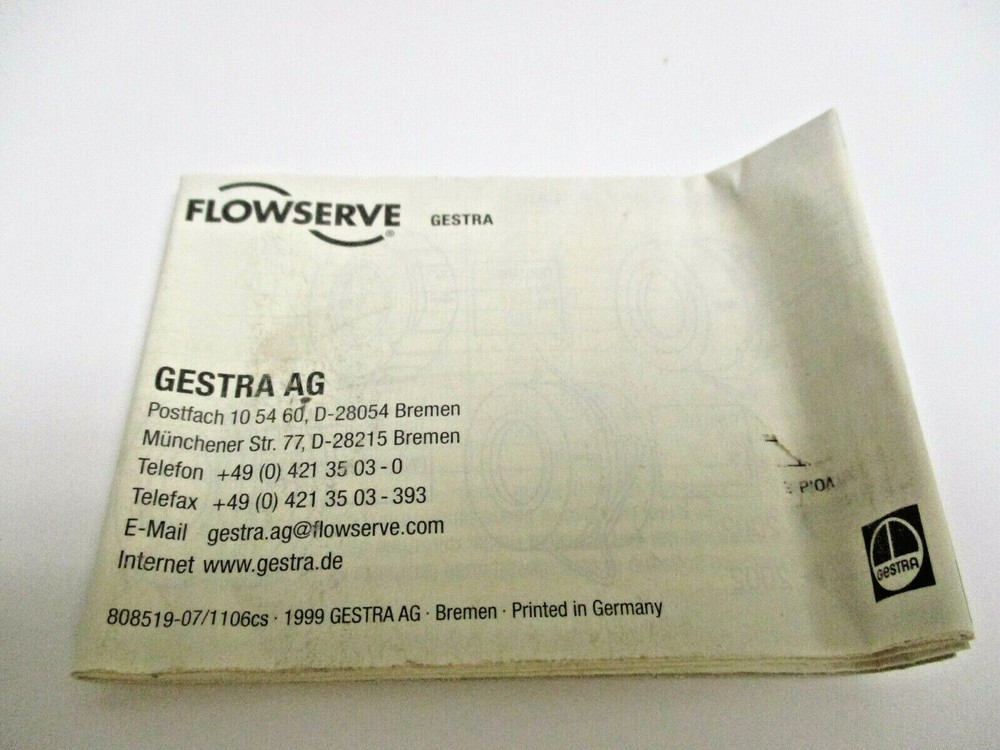 FLOWSERVE, GESTRA, PN6-40, CL150, 3/4" CHECK VALVE