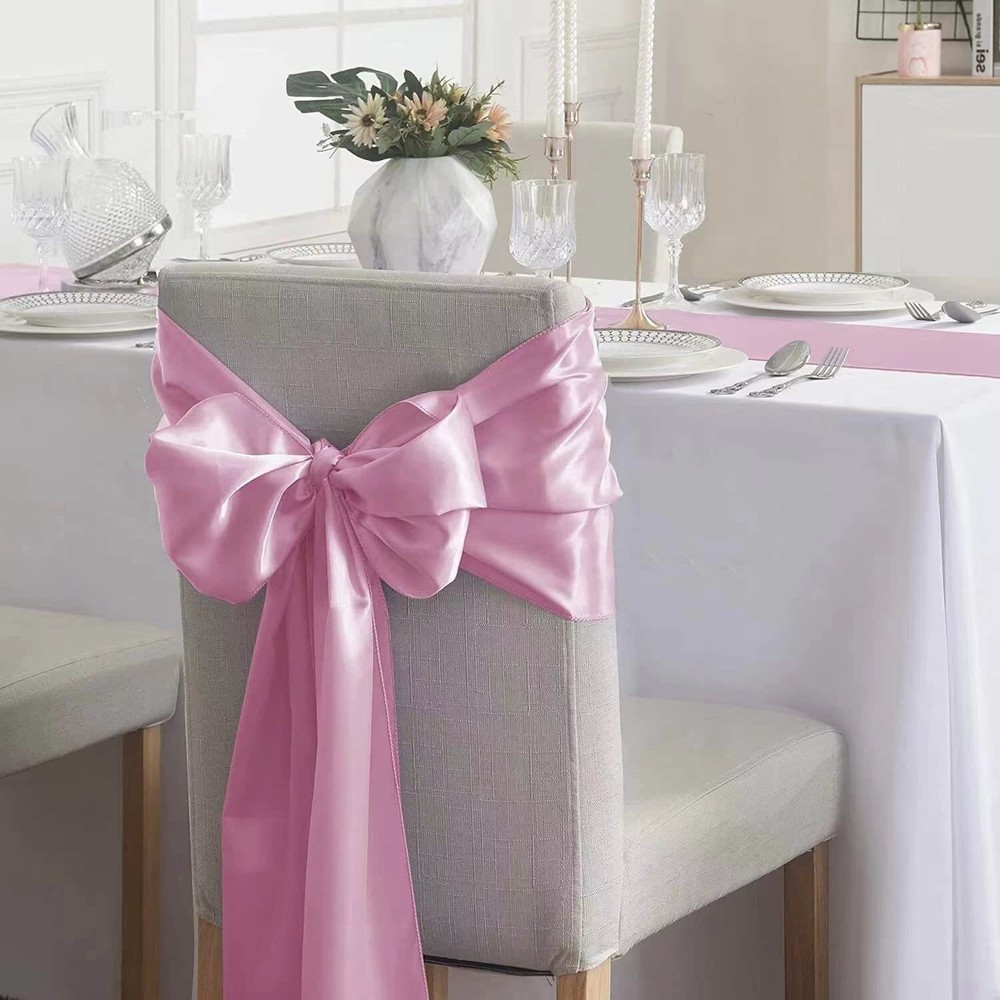 6Pack Table Runner 12 x 108 Inches Satin Silk Table Runner for Wedding Birthd...