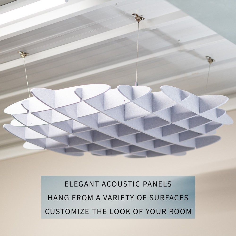 VIVO Light Gray Acoustic Ceiling Waffle Panel