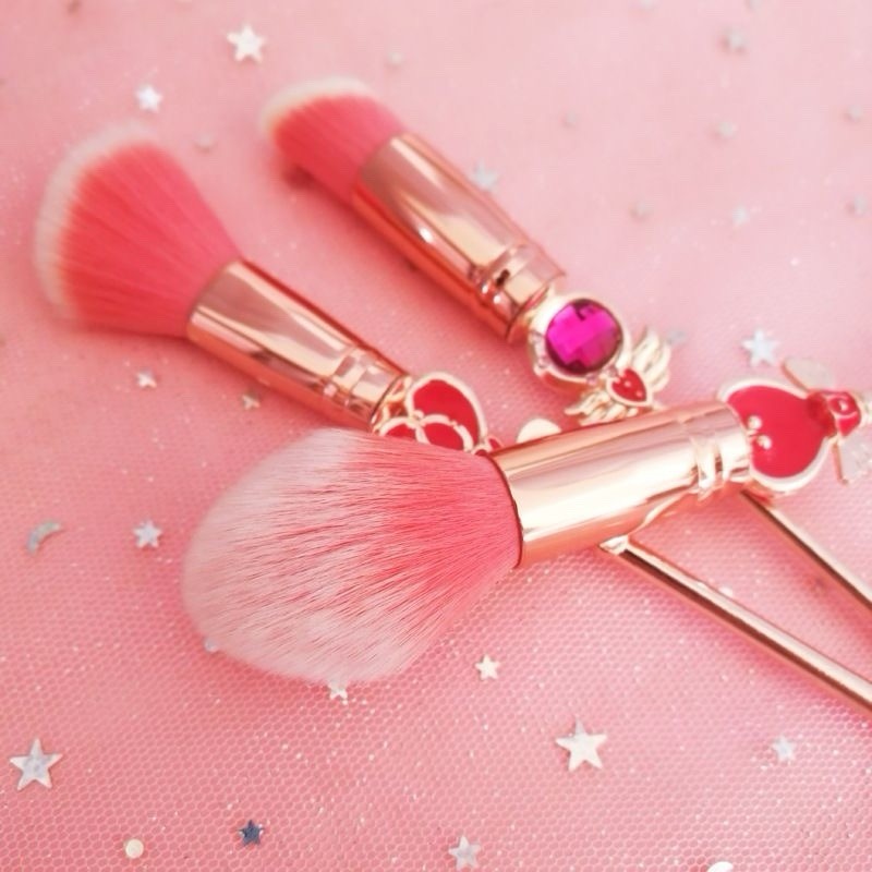 8pcs Cute Anime Makeup Brush Set - Includes Foundation, Eyebrow, Eyeshadow Brush