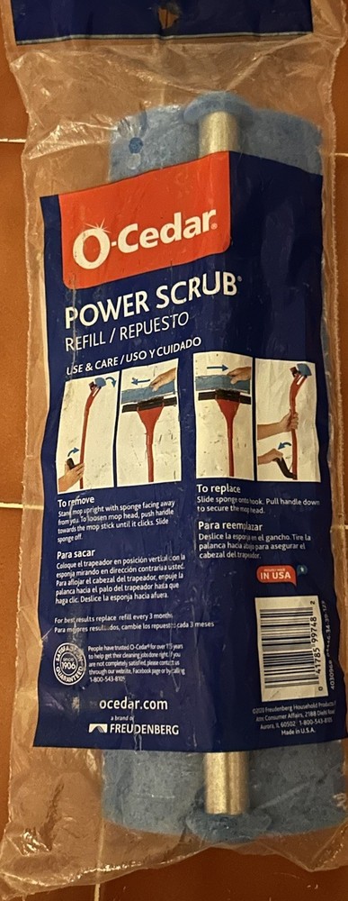 O Cedar Power Scrub Microfiber Refill Mop Head New Sealed