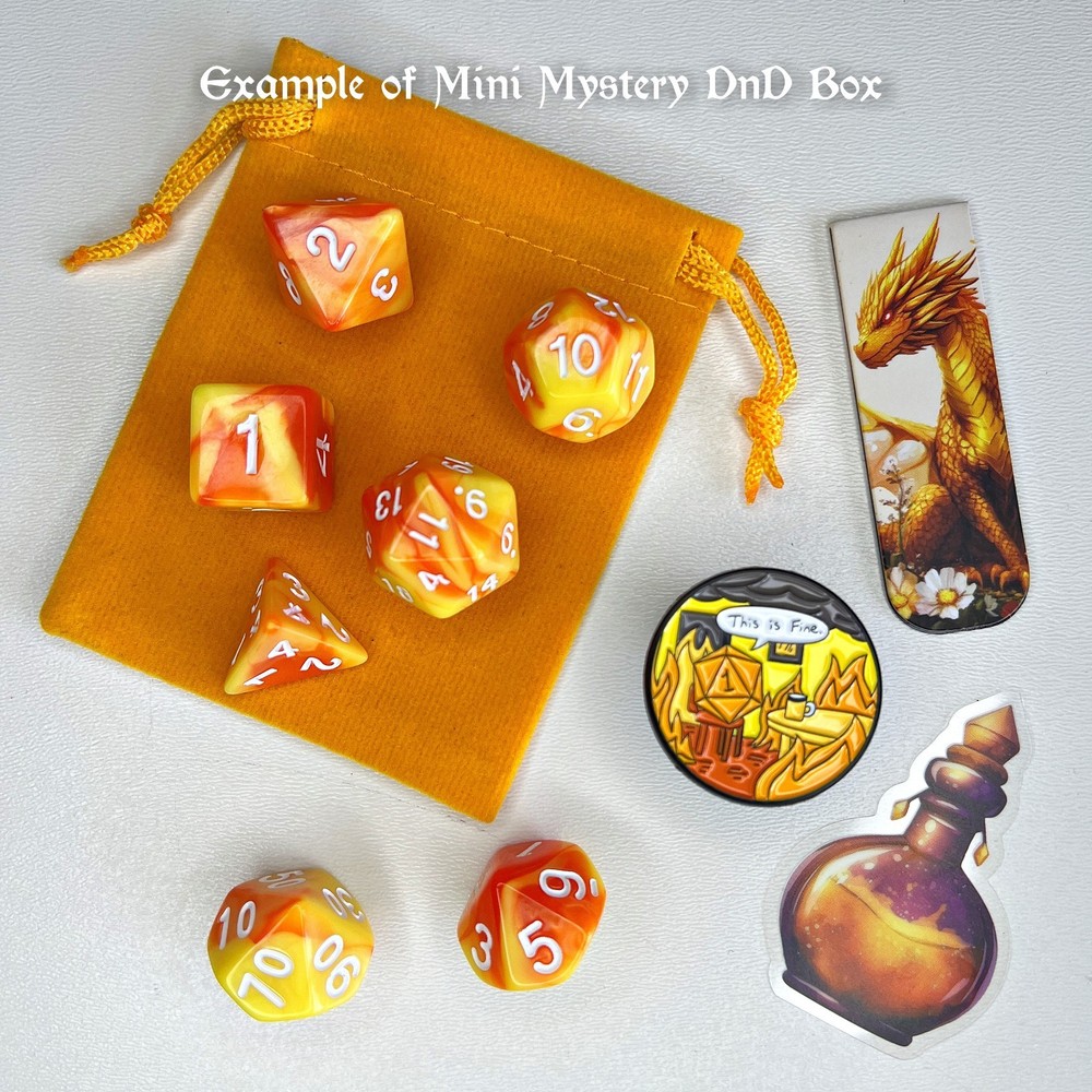 Mini Mystery DnD Bundle Box, 5 Surprise D&D Items Inside, Random Rpg Gamer Gift