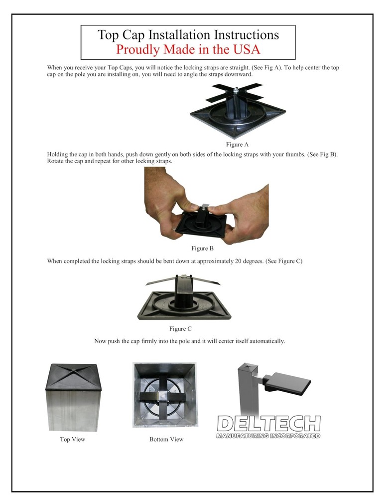 3" Round Light Pole Top Cap- Black Plastic