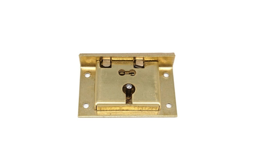 Half Mortise Lock Chest Trunk Small Box Lock Solid Brass Cabinet Lock 2 Keys