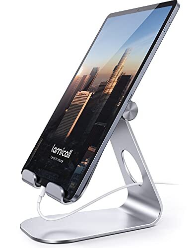 Tablet Stand, Adjustable Tablet Holder - Desktop Stand Dock Holder 1-Silver