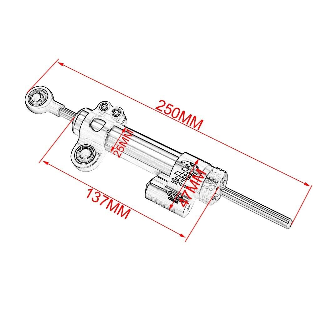 Motorcycle Adjustable Steering Damper Linear Stabilizer Reversed Safety Control