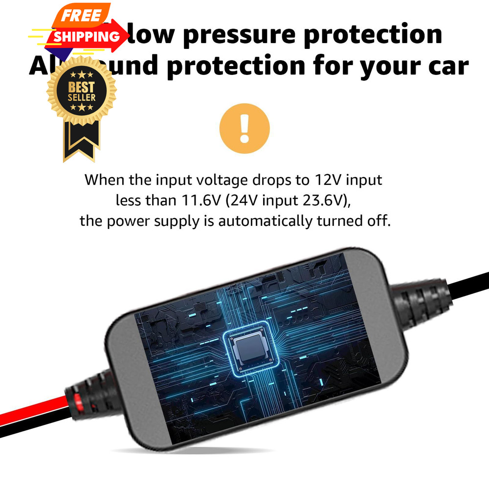 3-in-1 Hard Wire Kit USB-C & Micro/Mini USB Hardwire for Dash Cams 13ft