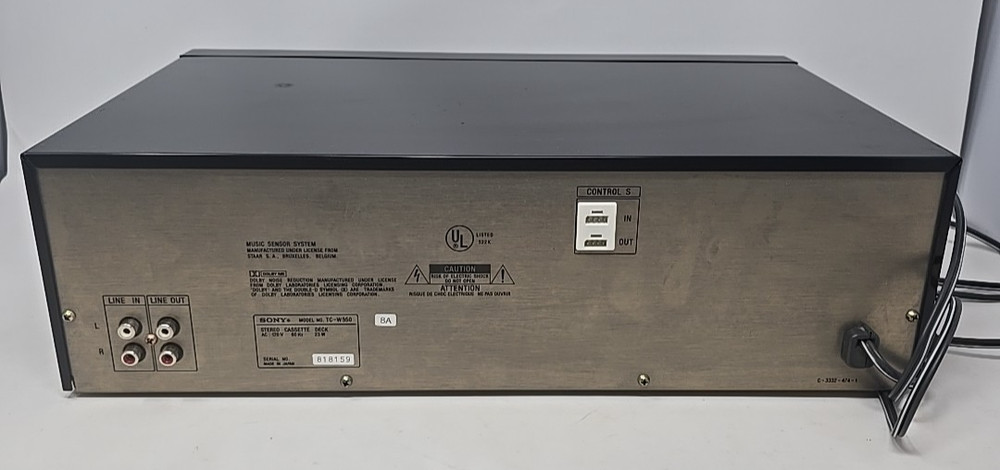 Sony TC-W550 Dual Deck Stereo Cassette Deck Untested READ