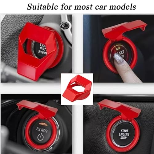 1 Pc Car Engine Start Stop Button Cover Push to Start Button Ignition Red