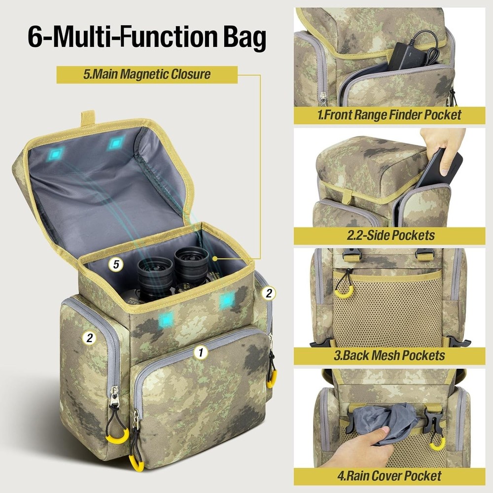 Binocular Harness Chest Pack - Lightweight Binocular Case with Rangefinder Pouch