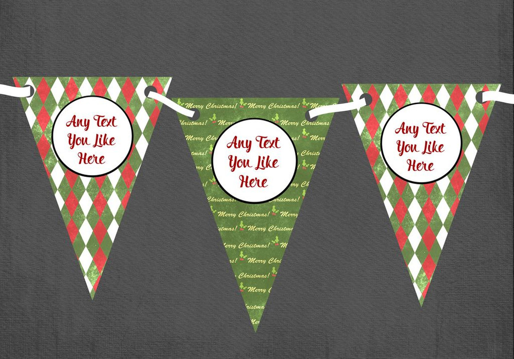 Diamonds & Text Personalised Christmas Decoration Bunting