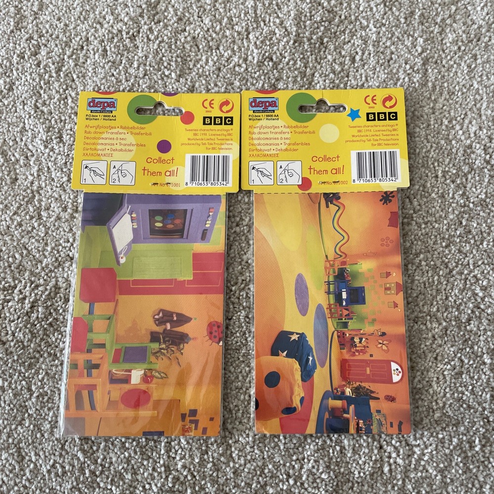 1998 TWEENIES PRESSERS STICKERS RUB DOWN TRANSFERS X2