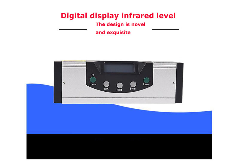 Digital Display Infrared Level Angle Ruler 600mm 4X90° Automatic Power Off