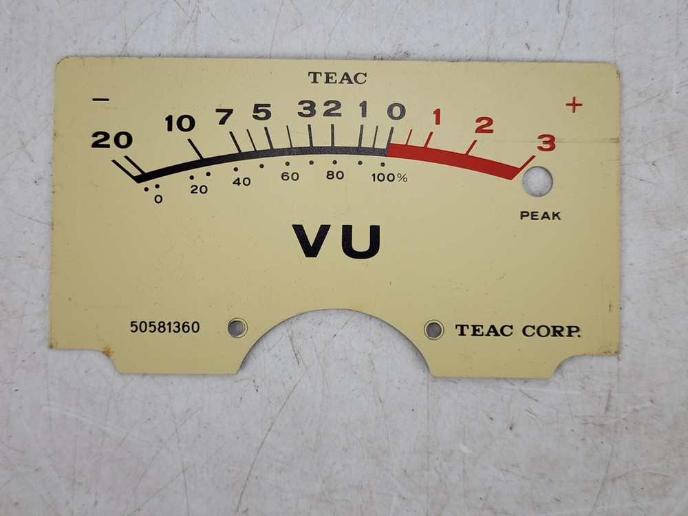 Vintage TEAC 50581360 VU Meter Back-Plate AS IS