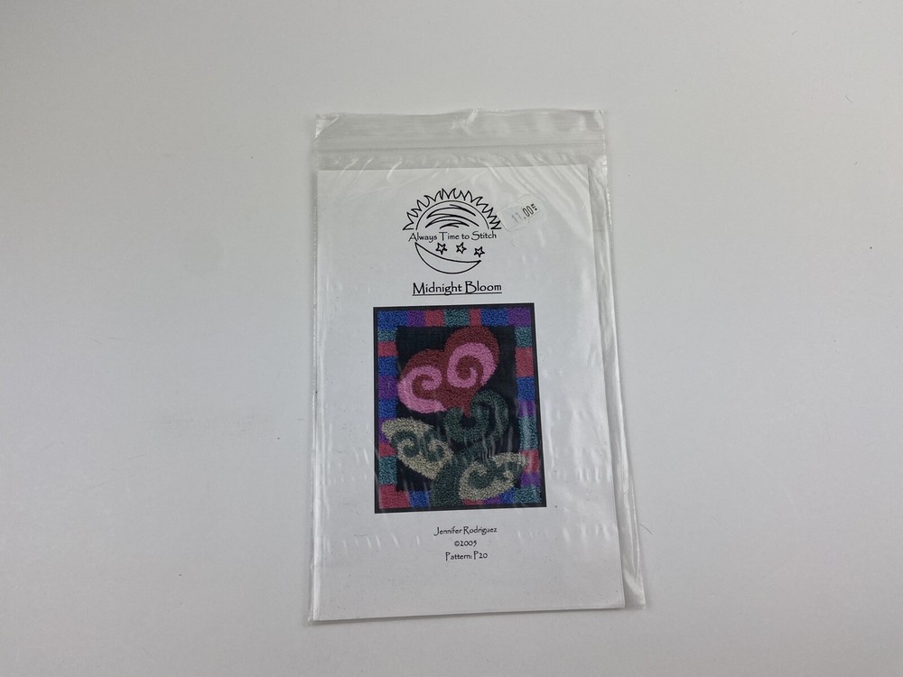 Always Time To Stitch Midnight Bloom Punch Needle Pattern With Fabric