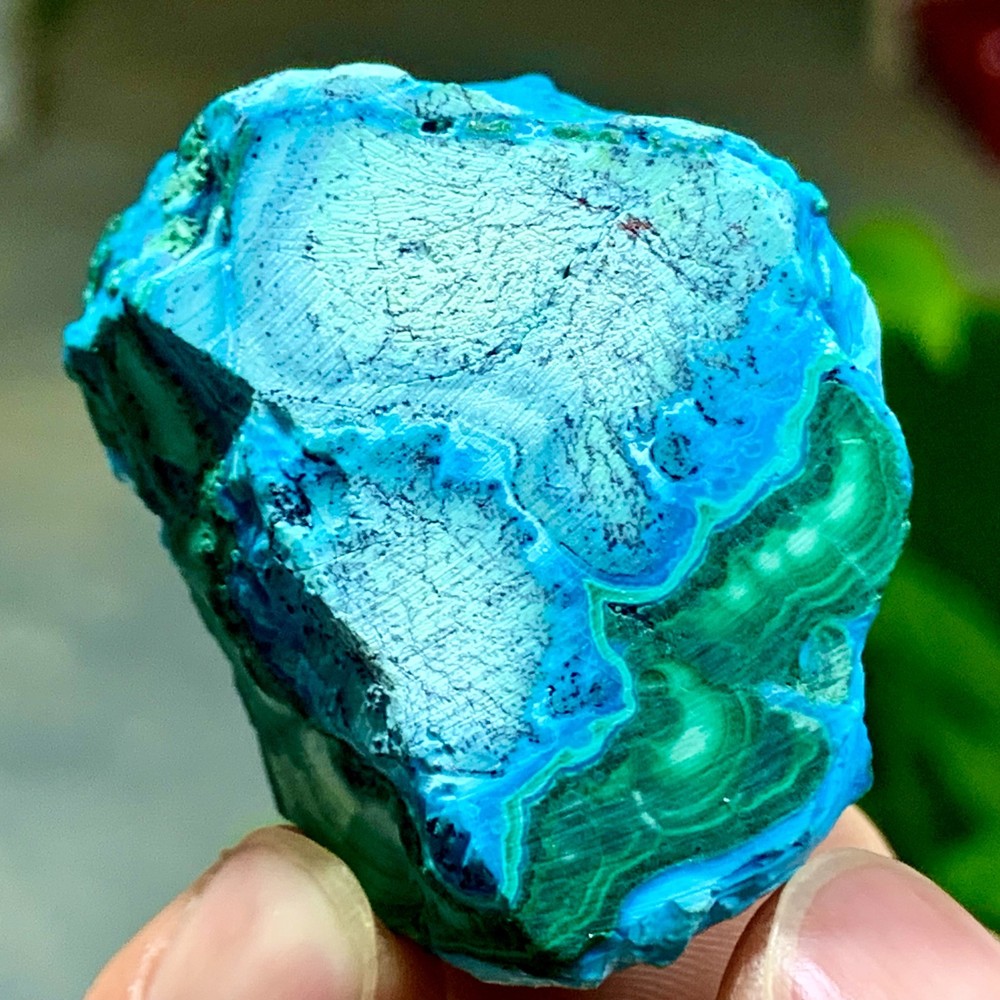 55G Natural Chrysocolla/Malachite transparent cluster rough mineral sample