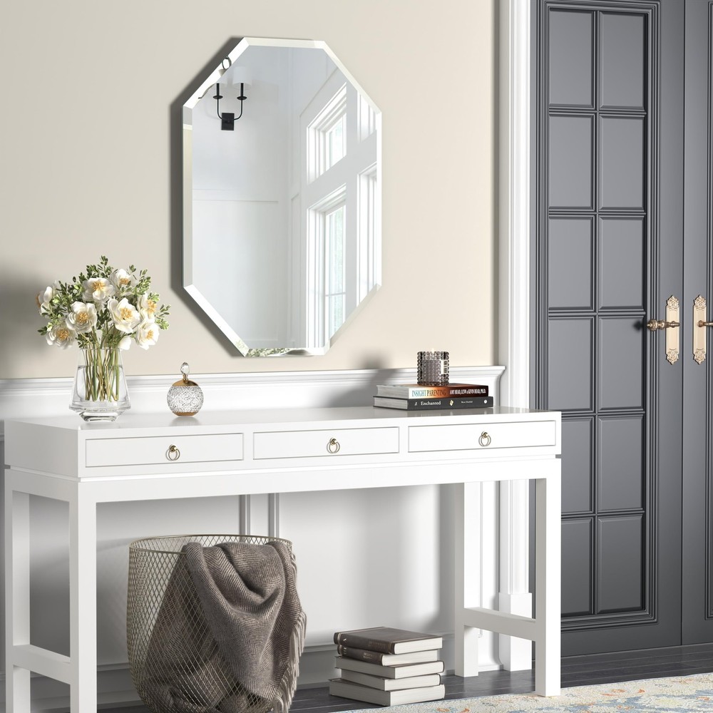 Frameless Mirror-20”X28” Rectangle Beveled Edge Silver Wall Mirror for Bathro...