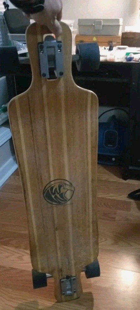 White Wave Bamboo Longboard Skateboard Warrior 38” Completely Loaded