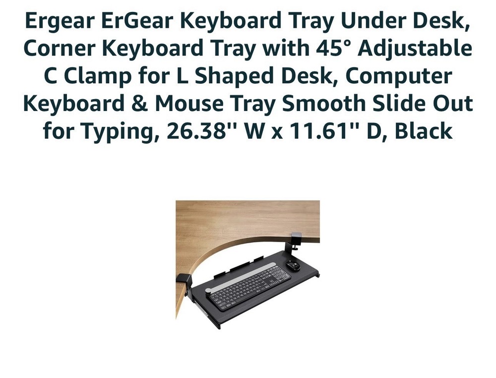 ErGear Keyboard Tray Under Desk, 26.3”
