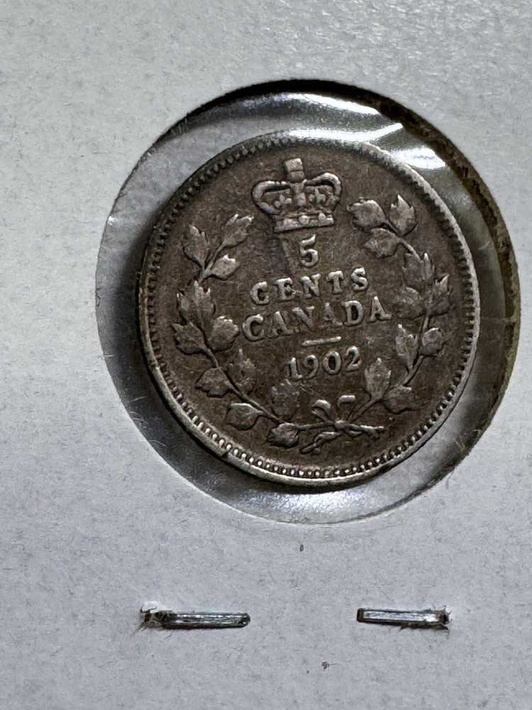 1902 Canada 5 Cents Silver Coin