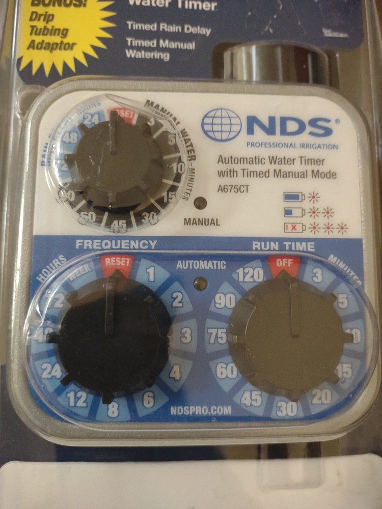 NDS Automatic Water Timer with drip tubing adaptor A675CT