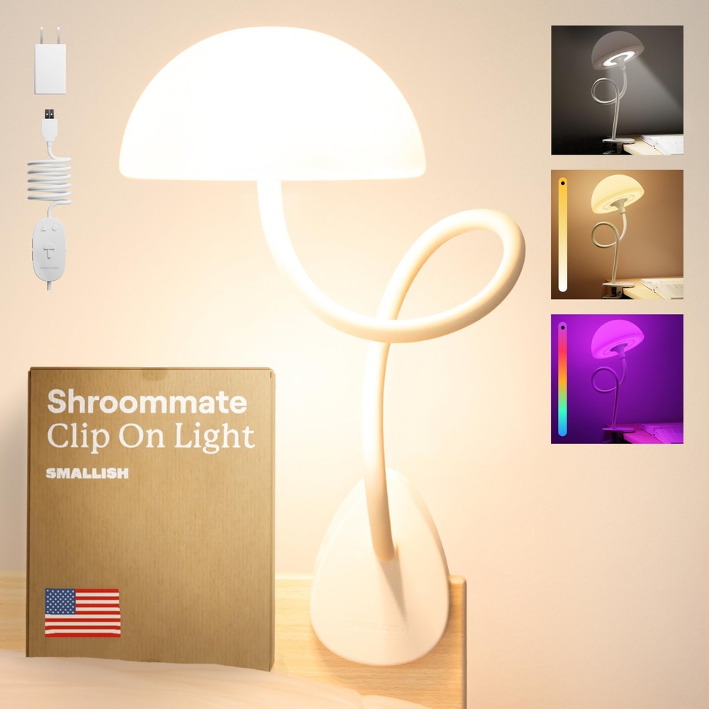 Shroommate Clip On Light and Bedside Table Lamp Reading Light Night Light for...