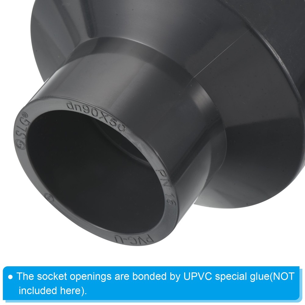 Reducer Pipe Fitting 3.5x2" Socket Coupling Adapter Connector, Grey