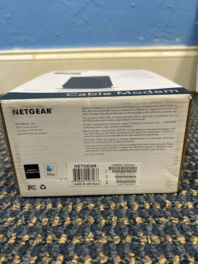 NETGEAR CM500 (CM500100NAS) 680 Mbps - Black - Open Box