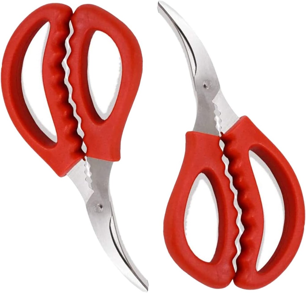 2 Pack Seafood Scissors,Seafood Fish Crab Shrimp Lobster Scissors Stainless...