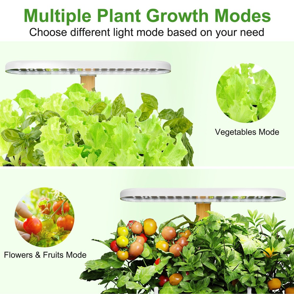 Hydroponics Growing System Smart Herb Garden with Adjustable LED Lights Sensors
