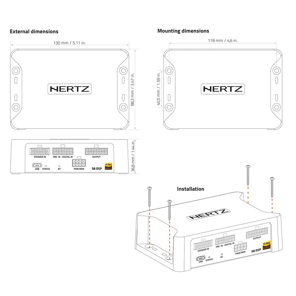 Hertz SPL Show S8 DSP Compact Digital Interface Processor 6 In & 8 Out 32Bit DSP