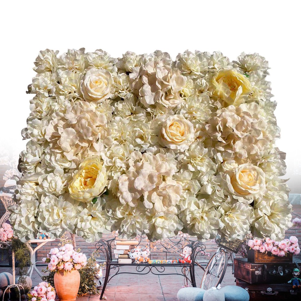 6 Pack Artificial Silk Flower Wall Panels for Wedding & Party Decor