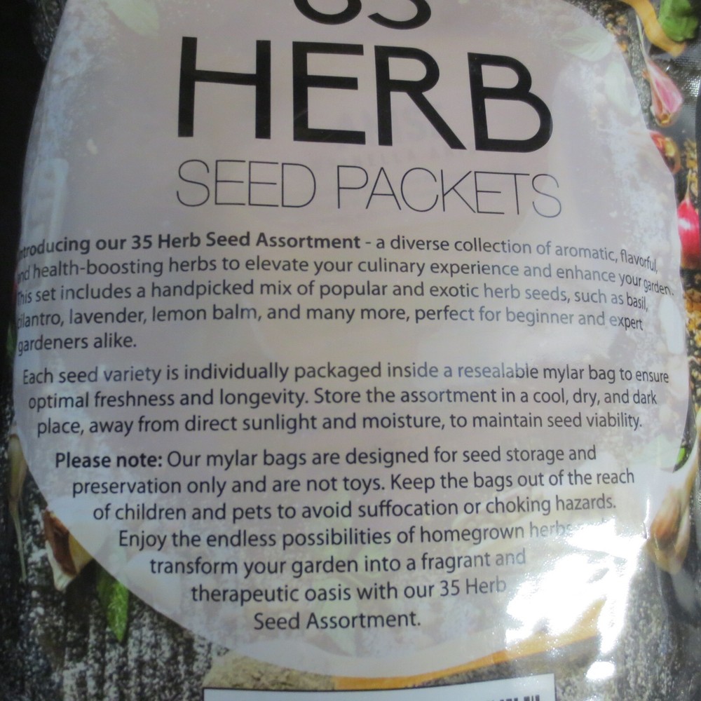 GARDNERS BASICS 35 HERB SEED PACKETS - 3 BAGS