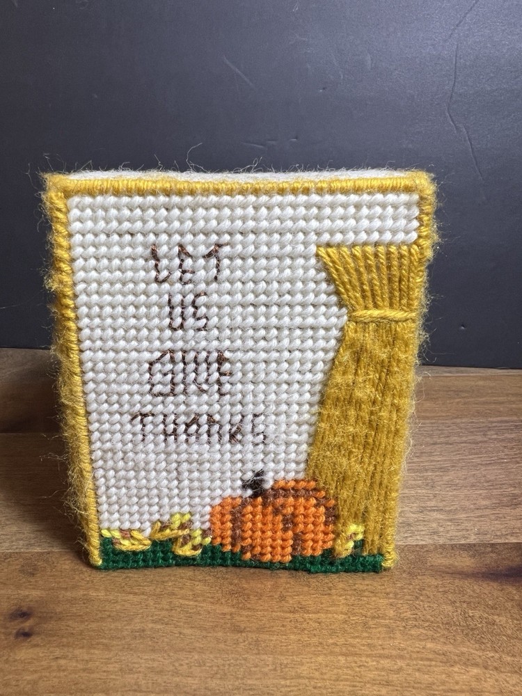 Vintage Handmade Tissue Box Cover Fall