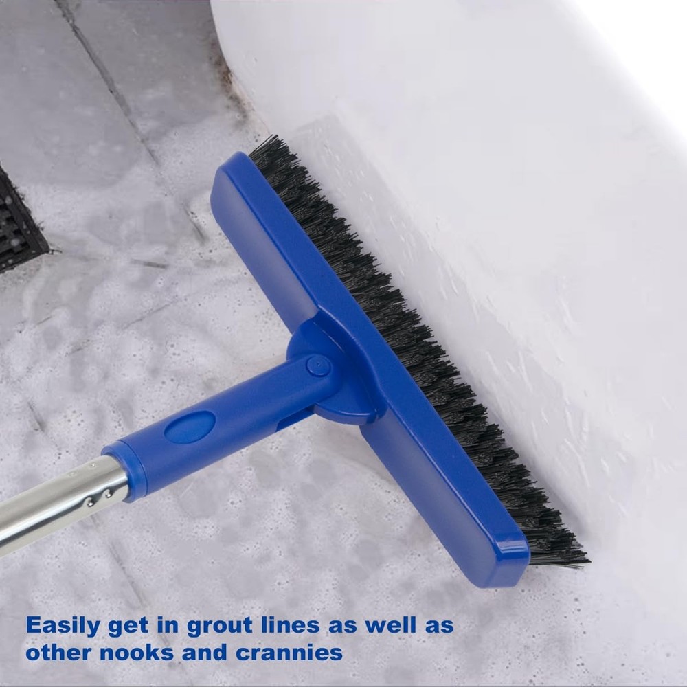 CELOX Grout Brush with Long Handle V-Shape Line Scrubber Blue