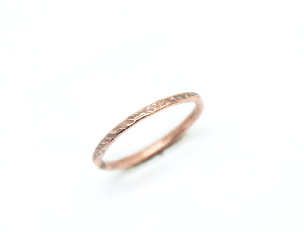 Copper Ring Stackable Hammered Rings Band Size 12.5 Promise Ring thin 2mm