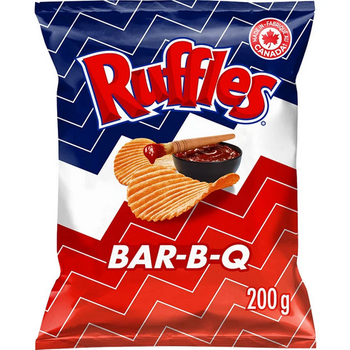 Ruffles Bar-B-Q Flavored Potato Chips, 200g