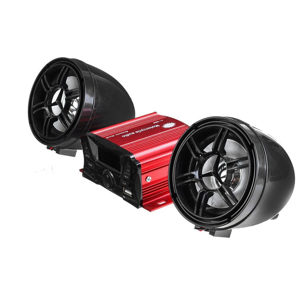 12V Motorcycle Audio bluetooth Remote Control Speaker Sound System SD USB MP3