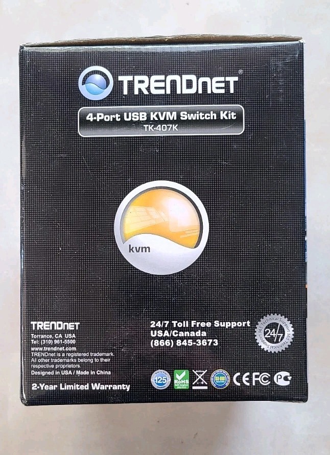 TRENDnet TK-407K 4-Port USB KVM Switch Kit 2048 X 1536 Resolution